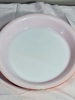 1950's Pyrex Vintage #909 9" Flamingo Pink/White Pie Plate